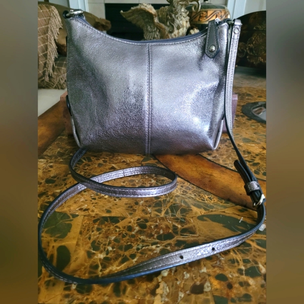 Coach Metallic Silver Crossbody Bag - Picture 2 of 7